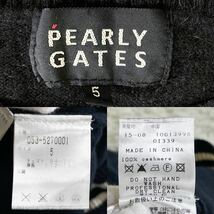 極美品カシミヤ100% パーリーゲイツ PEARLY GATES クルーネック ニット 5 (L) 薄手 ゴルフウェア. セーター ネイビー_画像9