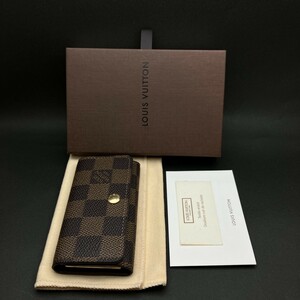 ルイヴィトン　LOUISVUITTON　ダミエ　キーケース　箱付き　４連　メモ１０