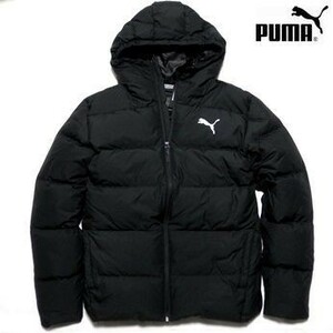新品◆PUMA プーマ ダウンジャケット 黒 XLサイズ◆フードブルゾン