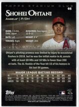 2019 大谷翔平カード Topps Stadium club #66_画像2