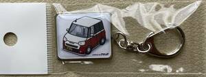  Daihatsu Move canvas key holder ( stripe white / wine red )