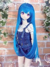 ●ドールウィッグ*ロングヘアー*ブルーオーシャン*9～9.5インチ（MDD DD SD SmartDollなど）●doll wig*dollwig●_画像2