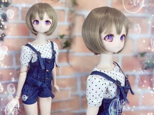 ●ドールウィッグ*ショートボブ*アンティークゴールド*9～9.5インチ（MDD DD SD SmartDollなど）●dollwig*doll wig●