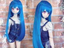 ●ドールウィッグ*ロングヘアー*ブルーオーシャン*9～9.5インチ（MDD DD SD SmartDollなど）●doll wig*dollwig●_画像1