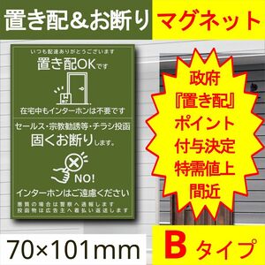 置き配(or宅配ボックス)とお断りを一石二鳥で解決するマグネットB　置き配　猫　宅配ボックス　ポスト