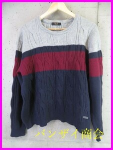 6021b13◆良品です◆DAKS GOLF ダックス ケーブル編み 厚手ウールニットセーター LL/フィッシャーマン/アラン編み/ゴルフ/ジャケットシャツ