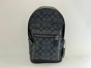 コーチ COACH ボディバッグ ワンショルダーバッグ PVC+レザー ブラック メンズ 保存袋付き 新品未使用