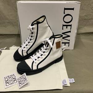 LOEWE HIGH TOP SNEAKERS CANVAS M616282X05 ロエベ ハイトップ キャンバス スニーカー ホワイト ブラック シューズ ハイカット