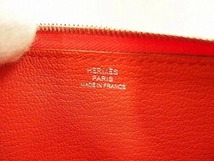 エルメス HERMES アザップロングラウンド長財布 オレンジ_画像6