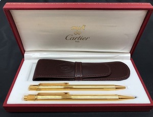 期間限定セール カルティエ Cartier ボールペン／シャープペンセット ゴールド ST150101