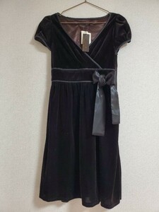 新品　黒　ドレス ワンピース ベロア　Mサイズ　9号　ベルベット　謝恩会　結婚式　