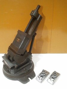 (１円スタート) NEWS 大和工機 アングルバイス 口金幅100mm 3次元角度バイス 自重26kg ※ハンドル欠品 /クランプ2個付き A9619