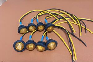 カウル ウインカー サイドマーカー LED 埋め込み 8個 アンバー12V 24V 汎用