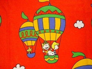 スヌーピー　気球柄　ベットカバーシーツ　ビンテージ　超レア柄　発色良好　イタリア