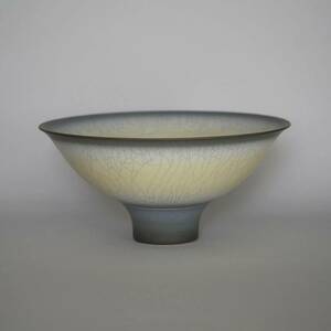 英国 David White 飾大鉢 Footed Pottery Bowl by David White, UK