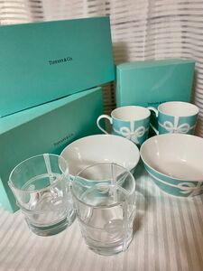 新品 Tiffany& Co.ペア食器セット ボウル マグカップ グラス 