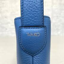 美品 WAKO ワコウ 銀座 和光 シボ革 ライトブルー 肩掛け レザー ワンハンドルバッグ トートバッグ ショルダーバッグ _画像8