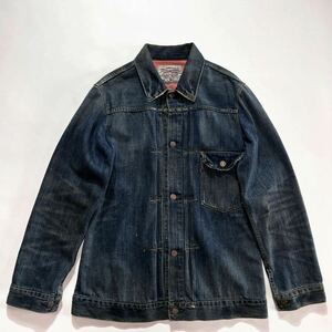 ロング丈☆LEVIS 70577 1st デニムジャケット M ビンテージ加工 ファースト リーバイス 70577 復刻 レプリカ ハチノス LVC 色落ち 506XX