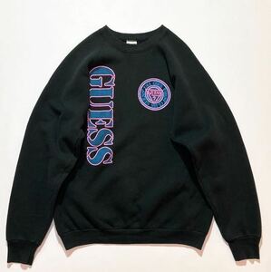 ビッグサイズ☆良好 80s 90s USA製 フルーツオブザルーム GUESS ブート スウェット XL 黒 ビンテージ ラグランスリーブ ブラック 