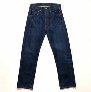 美色☆日本製 LEVIS 66501 ビッグE W32 復刻 ビンテージ リーバイス 501 ヒゲ ハチノス 加工 BigE ズレカン Vステッチ タイプ物