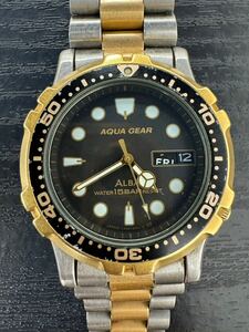 △ALBA アルバ 腕時計 V348-6130 AQUA GEAR SEIKO セイコー デイデイト ジャンク品(KS12-87)