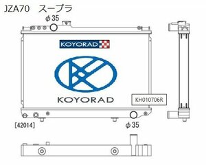 車検対応 超軽量/高性能 コーヨーラジエーター KOYORAD レーシングアルミラジエター JZA70 スープラ 1JZ-GTE KH010706R