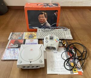 【動作確認済】SEGA セガ　Dreamcast ドリームキャスト 本体 初期型 HKT-3000 ＋ソフト4本＋キーボード★箱 説明書付 ドリキャス ぷよぷよ