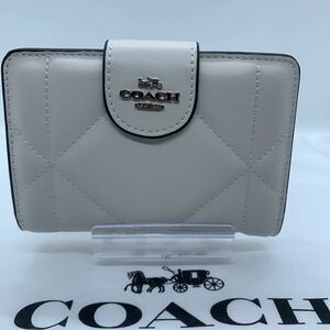 新品未使用　コーチ COACH 女性用折り財布　ホワイトCM997