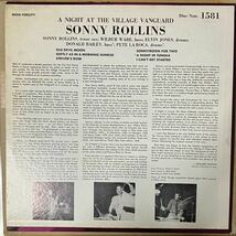 Sonny Rollins / A Night At The Village Vanguard Blue Note 1581 オリジナル 深溝 極美盤_画像2