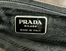 １円スタート！ PRADA プラダ ナイロン ハンド トートバッグ ブラウン B3864 台形 三角ロゴプレート ギャランティーカード付_画像9