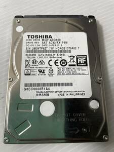 TOSHIBA 2.5インチ 1000GB 5400rpm 9mm厚 MQ01ABD100 794時間(909回起動)