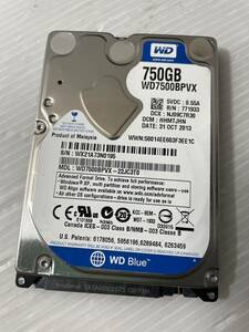 WesternDigital 4373時間 2.5インチ 750GB 5400rpm 9mm厚 WD7500BPVX-22JC3T0