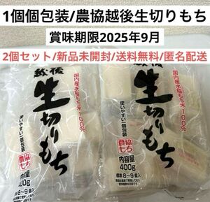 新品未開封　農協もち一個個包装越後生切りもち2袋セットまとめ売り　国産　日本産 食品