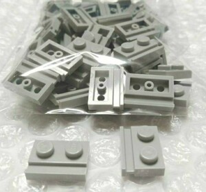 50個　1×2　ライトグレー　LEGO　レゴ　未組み立て　未使用　パーツ　部品　レールプレート