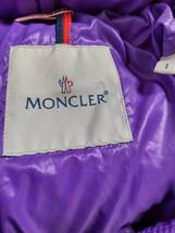 稀少カラー モンクレール MONCLER ダウンジャケット デカワッペン/デカロゴ フード付き パープル薄紫 １ M～L 送料無料_画像6