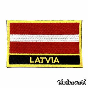Новая [Латвия] Эмблема с вышивкой * Мировой флагов * [Условная бесплатная доставка]