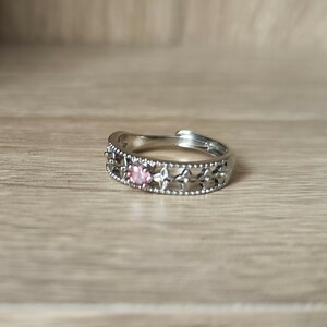 ピンクトルマリン リング 指輪 アクセサリー 真鍮 シルバー 色 ピンク トルマリン 天然石 宝石 レディース プレゼント クリスマス 可愛い