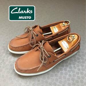 ☆【 Clarks x MUSTO 】★ レザー デッキシューズ★サイズ26