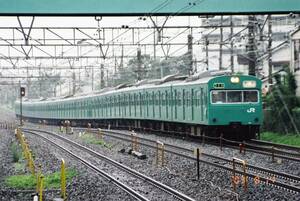 鉄道写真　東日本旅客鉄道（JR東日本）　常磐線　103系　エメラルドグリーン　Lサイズ　ネガ・データ化　③