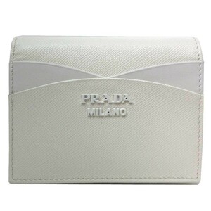 プラダ 財布 二つ折り財布(小銭入れあり) PRADA サフィアーノレザー ロゴ 1MV204 SAFFIANO WAVES / BIANCO (ホワイト系) レディース 