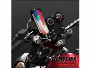 送料込！LK5-2 USB付き スマホホルダー iphone Android対応 車載ホルダー IQOS バイク用