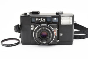 ＃1168★美品★Konica コニカ C35 AF 38mm 2.8 レンジファインダー ブラック★