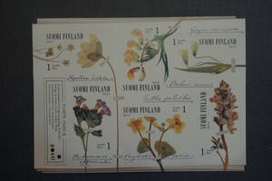外国切手：フィンランド切手 「フェニカ科の植物」小型シート 未使用