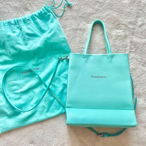 【日本完売】Tiffany&Co Small Shopping Tote スモール ショッピングトート ティファニーブルーカラー
