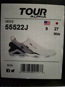 フットジョイ ゴルフシューズ ツアー アルファ ボア TOUR ALPHA BOA 2022年 モデル メンズ スパイク 防水 ウィズ W FootJoy 27.0㌢ 新品