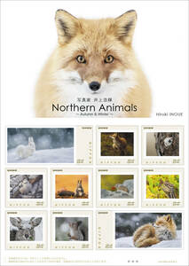 未開封新品/北海道限定/フレーム切手セット「写真家 井上浩輝 Northern Animals～Autumn＆Winter～」シマエナガ/キタキツネ/84円記念切手