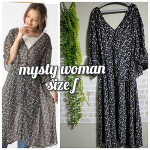 mysty woman シフォンフレアワンピース　シアー