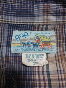 OLD gap Fashion Pioneers San Francisco USA EST 1969 オールド ギャップ ビンテージ シャツ ヴィンテージ 長袖 70年代 古着