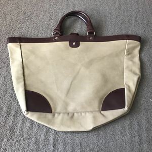  limitation! Whitehouse Cox tote bag / cotton × leather combination 