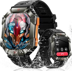 スマートウォッチ スポーツウォッチ　2023新登場 軍用規格 2インチ大画面　smart watch iphone対応＆アンドロイド対応 Bluetooth5.2